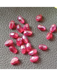 Кришталева "крапля"/4*6 мм/світло червоний з АБ/10 штук