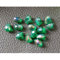 Хрустальные бусины "капля" Размер-  4*6 мм. Цвет - бирюзовый с АБ. Цена указана за 1 шт