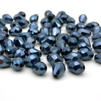 Хрустальные бусины "капля" Размер-  4*6 мм. Цвет - гематит. Цена указана за 1 шт