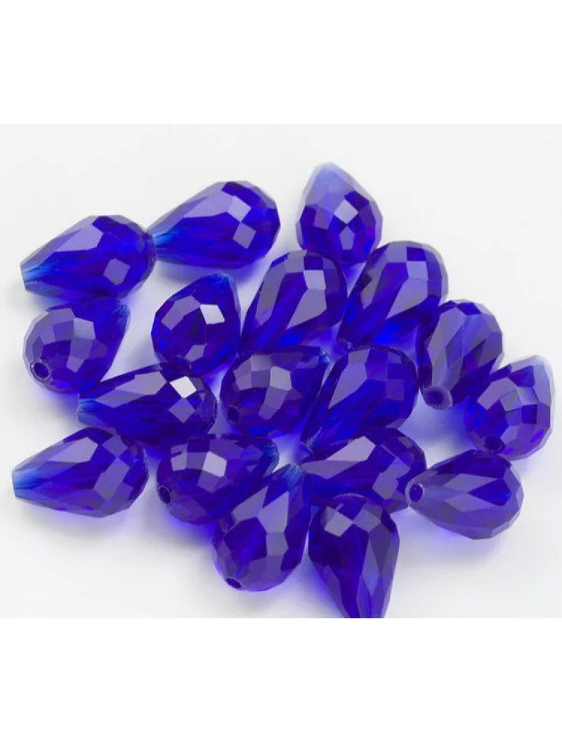 Кришталеві намистини "крапля" Розмір — 4*6 мм. Колір синій прозорий. Ціна вказана за 1 шт.