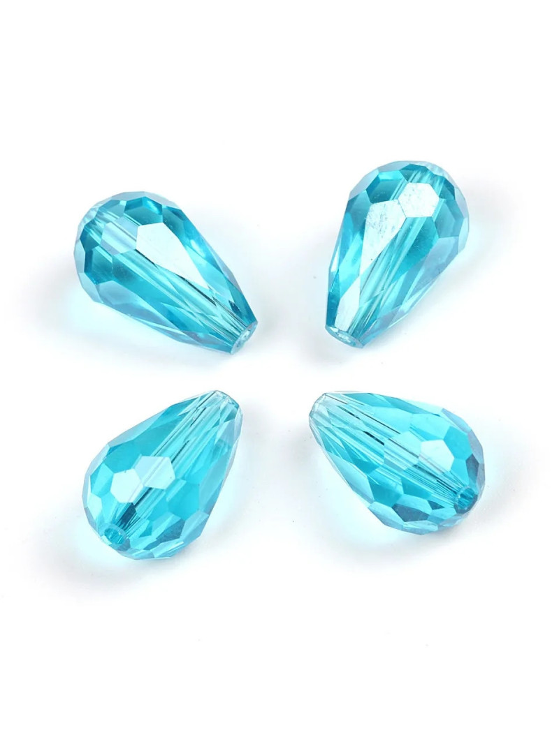 Кришталеві намистини "крапля" Розмір — 4*6 мм. Колір блакитний. Ціна вказана за 1 шт.