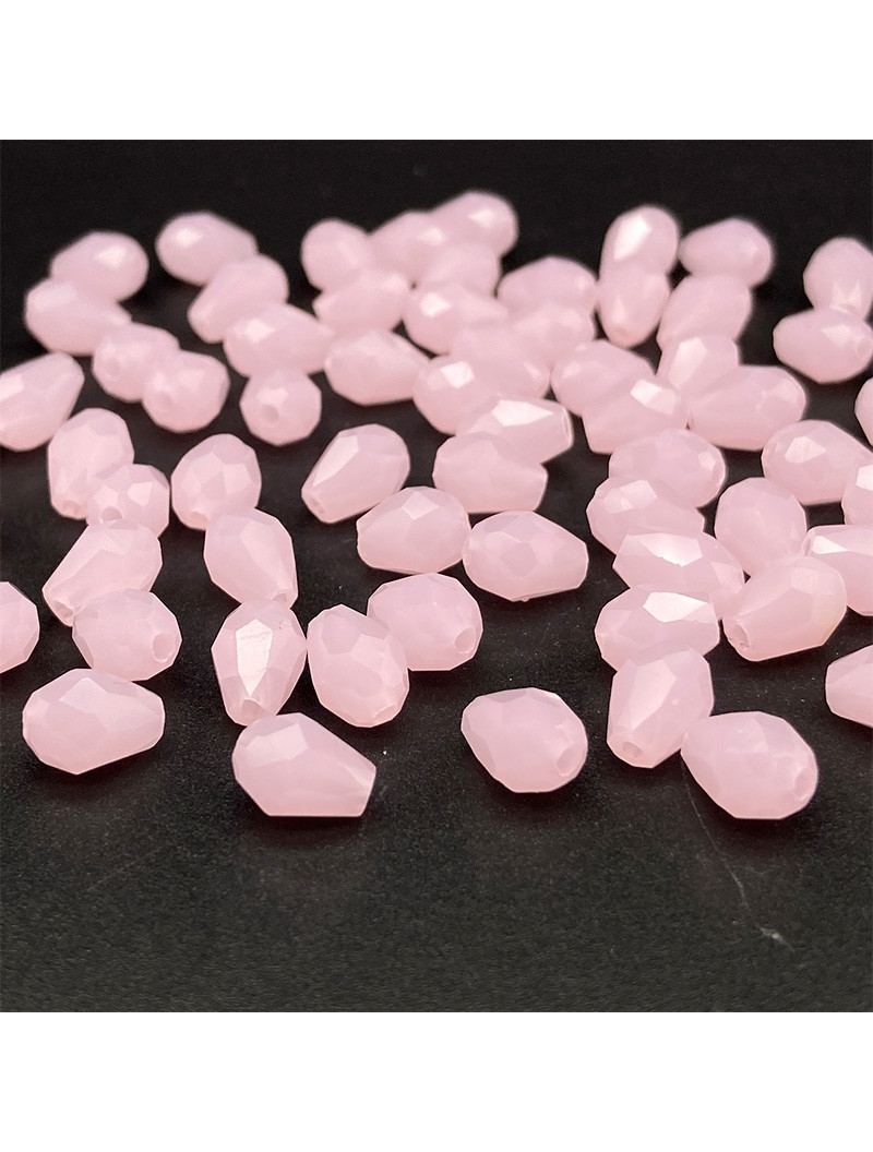 Кришталеві намистини "крапля" Розмір  4*6 мм. Колір рожевий матовий.  Ціна вказана за 10 шт.