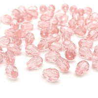 Кришталеві намистини "крапля" Розмір — 4*6 мм. Колір рожевий. Ціна вказана за 1 шт.