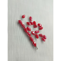 Кришталеві намистини*крапля*/4*6 мм/світло-червоний матовий з АБ/1 шт.