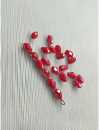 Кришталеві намистини*крапля*/4*6 мм/світло-червоний матовий з АБ/1 шт.