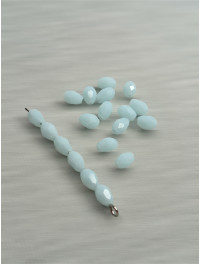 Кришталеві намистини*крапля*/4*6 мм/блакитний матовий/1 шт.