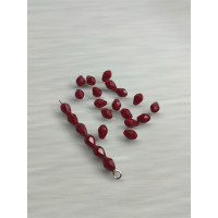Хрустальные бусины*капля*/ 4*6 мм/ темно красный матовый/ 1 шт