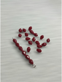 Кришталеві намистини*крапля*/4*6 мм/ темно-червоний матовий/1 шт.