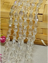 Хрустальні намистини *крапля*/10 шт/6×12 мм/прозорий із переливом