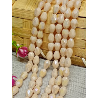 Хрустальные бусины *капля* / 10 шт / 6×12 мм / бежевый с переливом