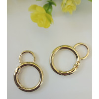 Карабин круглый с кольцом. Размер 26.6мм. Цвет золото. Цена указана за 1 шт.