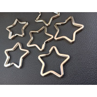 Кільце заводне "зірка" Розмір 32 мм. Колір — срібло.