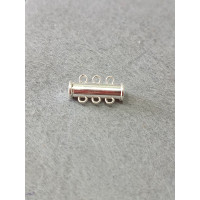 Замок магнитный. Размер - 6*19 мм. На 3 линии. Цвет - серебро