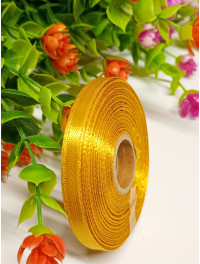 Атласна стрічка/0.6мм/23 метри/ золото