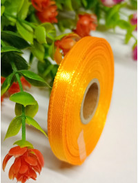 Атласна стрічка/0.6мм/23 метри/жовтогарячий світлий