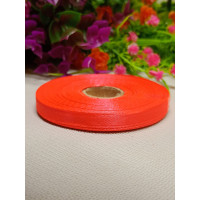 Атласна стрічка/0.6мм/23 метри/ отруйно-жовтогарячий