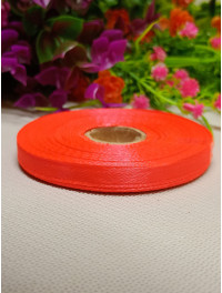 Атласна стрічка/0.6мм/23 метри/ отруйно-жовтогарячий