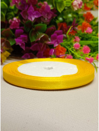 Атласна стрічка/0.6мм/23 метри/ жовтий темний