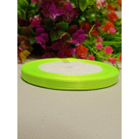 Атласна стрічка/0.6мм/23 метри/ салатовий неон