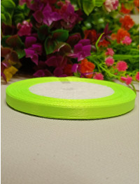 Атласна стрічка/0.6мм/23 метри/ салатовий неон