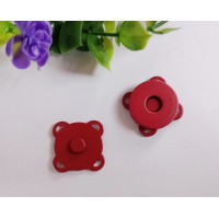 Кнопка магнітна пришивна 18 мм. Колір червоний