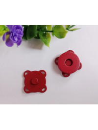 Кнопка магнітна пришивна 18 мм. Колір червоний