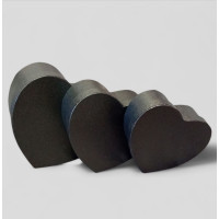 Коробка подарочная "Сердце". Цвет черный. 21х9см. 3шт/комплект.