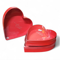 Коробка "серце" Набір 3 шт/З вікном/червоний