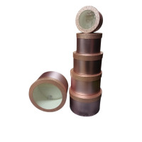 Набор коробок 6 в 1 / круглая с окном / крышка блестки /