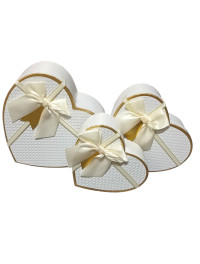 Набір коробок "серце"/білий/3 в 1