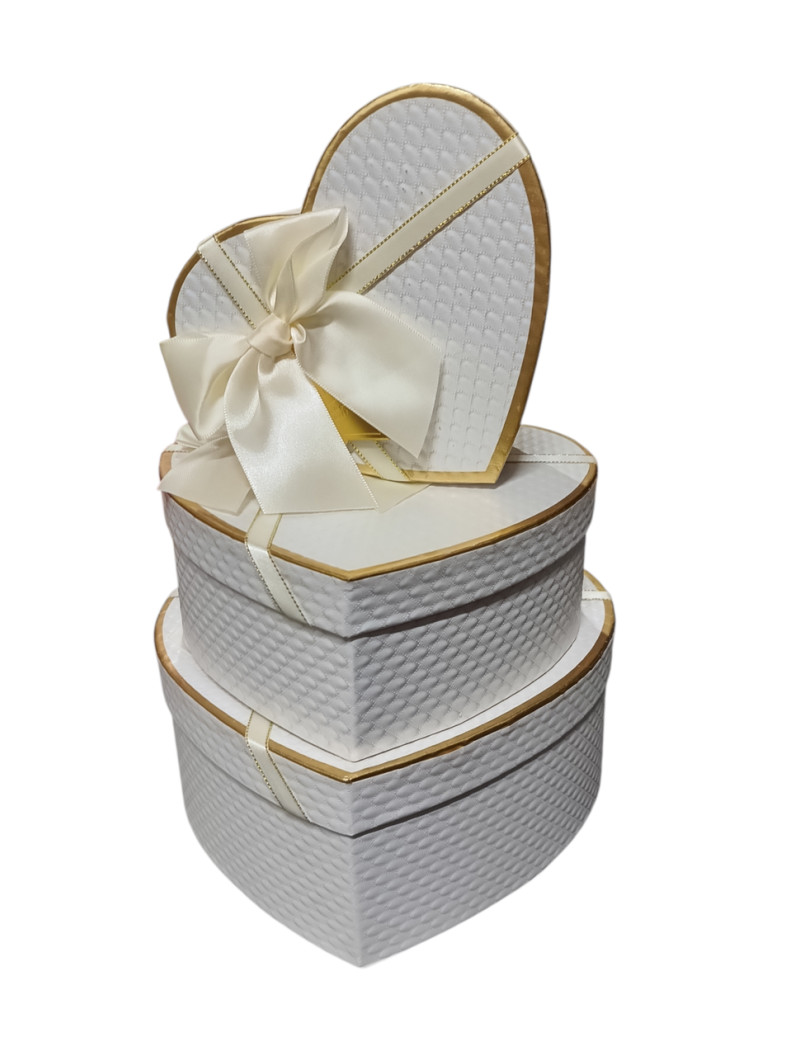 Набір коробок "серце"/білий/3 в 1