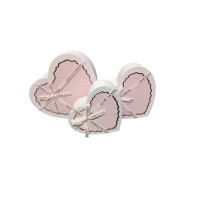 Набір коробок "серце"/рожевий з кантом/3 в 1