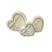 Набір коробок "серце"/ молочний з кантом/3 в 1