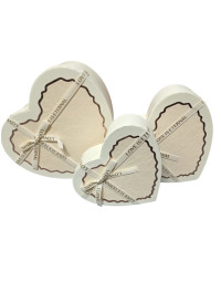 Набір коробок "серце"/ молочний з кантом/3 в 1