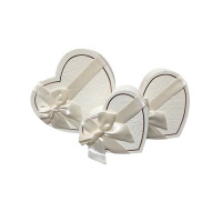 Набір коробок "серце"/ молочний із тисненням/3 в 1