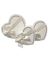 Набір коробок "серце"/ молочний із тисненням/3 в 1