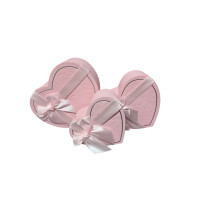 Набор коробок "сердце" / розовый с тиснением / 3 в 1