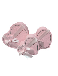 Набір коробок "серце"/рожевий із тисненням/3 в 1