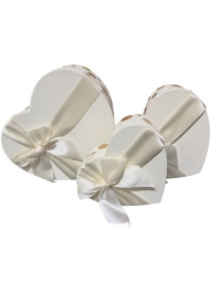 Набір коробок "серце"/ молочний у горошок/3 в 1