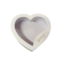 Коробка сердце с окном/ белая / 27.5 см