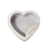 Коробка серце з вікном/біла/32 см