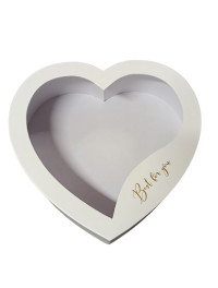 Коробка серце з вікном/біла/32 см