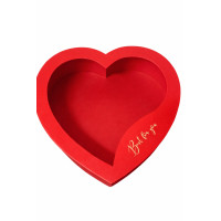 Коробка серце з вікном/червона/27.5 см