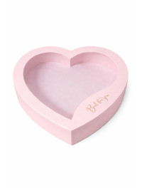 Коробка серце з вікном/ блідо рожевий/27.5 см