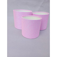 Подарочные коробки без крышки / набор 3 шт / розовый с блёстками