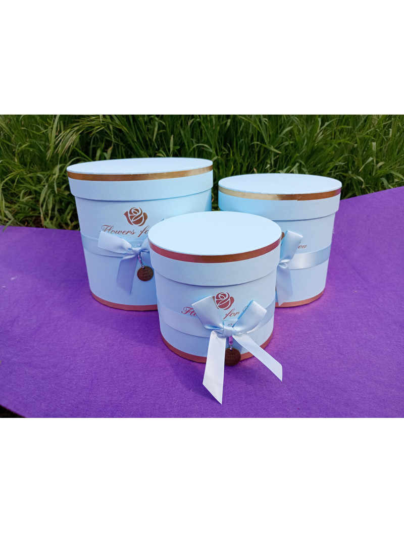 Коробка циліндр/3 в 1/блакитний