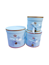 Коробка циліндр/3 в 1/блакитний