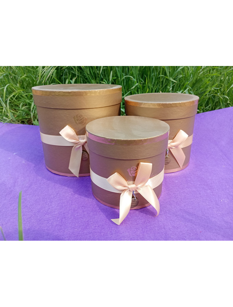 Коробка циліндр/3 в 1/ золотий