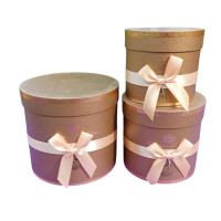 Коробка циліндр/3 в 1/ золотий