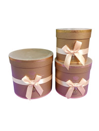 Коробка циліндр/3 в 1/ золотий